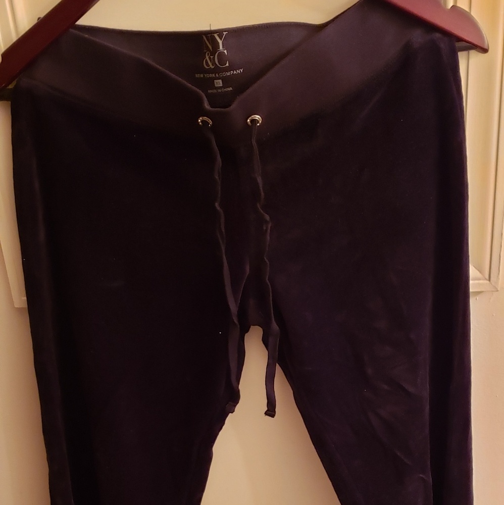 Black velvet pants